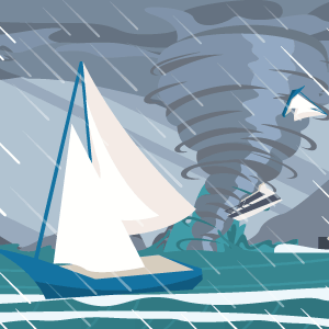 Sailboat in a storm